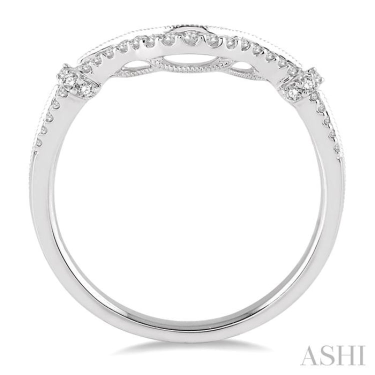 1/6 Ctw Round Cut Diamond Wedding Band in 14K White Gold