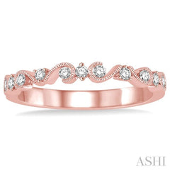 1/5 Ctw Round Cut Diamond Stack Band in 14K Rose Gold