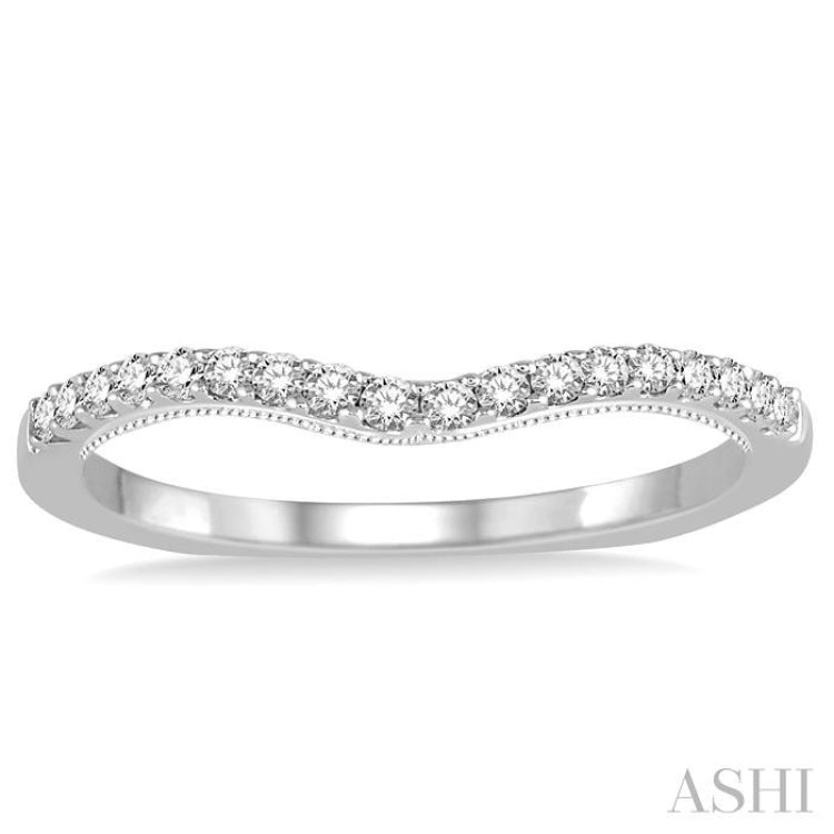 1/5 Ctw Round Diamond Wedding Band in 14K White Gold