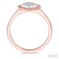 1/20 Ctw Heart Shape Twisted Rim Round Cut Diamond Ring in 10K Rose Gold