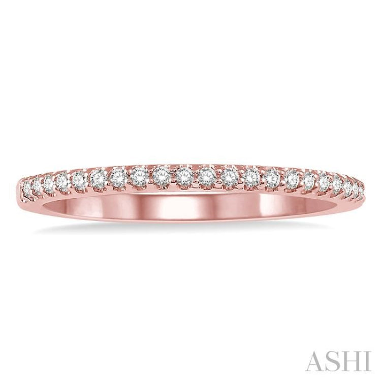 1/10 Ctw Round Cut Diamond Wedding Band in 14K Rose Gold