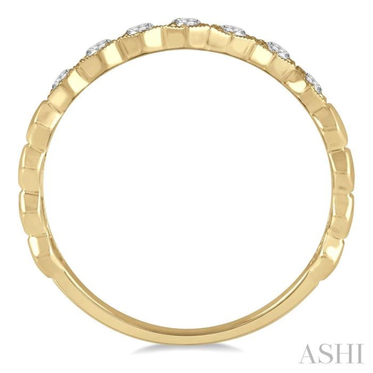 1/6 Ctw Round Cut Diamond Stackable Band 14K Yellow Gold