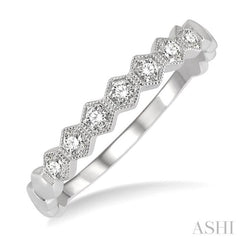 1/6 ctw Round Cut Diamond Stackable Wedding Band in 14K White Gold
