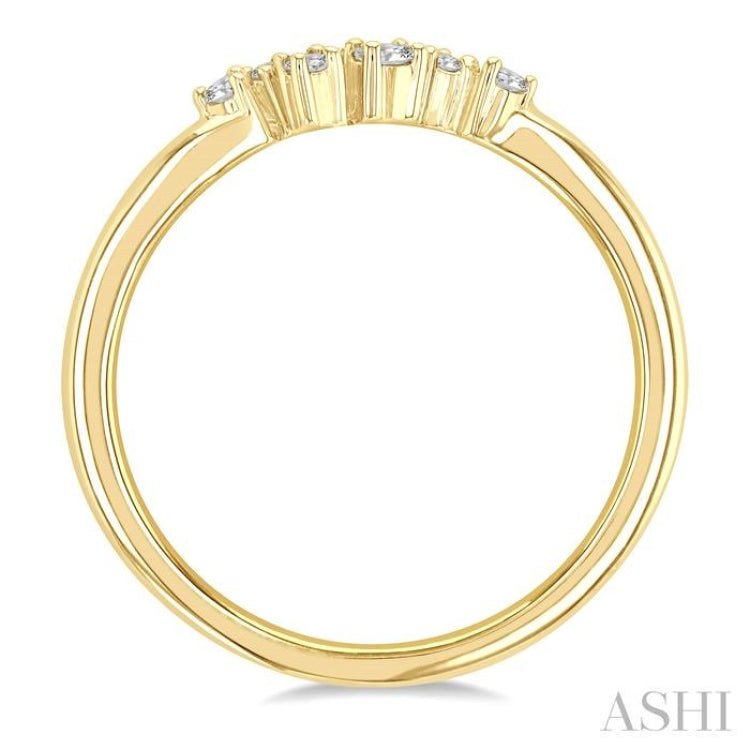 1/8 ctw Petite Open Center Scatter Round Cut Diamond Fashion Ring in 14K Yellow Gold