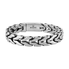 Bulova Stainless Steel Luxury Jewelry Mens Bracelet