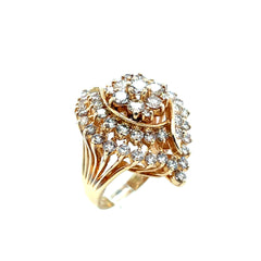 14k Yellow Gold Cocktail Ring 4.00CTTW Size 9