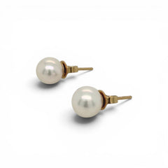 18k Yellow Gold Mikimoto Akoya Cultured Pearl Studs