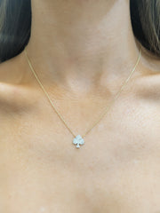 14k Yellow Diamond Spade Necklace