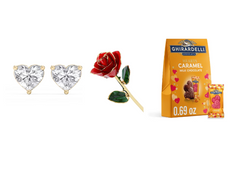 14k Yellow Gold Heart Shaped Lab Grown Diamond Studs