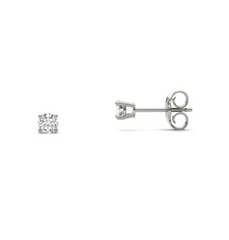 14k White Gold Lab-Grown Diamond Round Stud Earrings