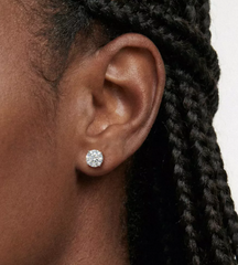 14k White Gold Martini Lab-Grown Diamond Studs