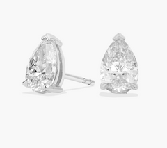 14k White Gold Pear Shape Lab-Grown Diamond Studs