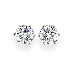 Platinum 6-Prong Lab Grown Diamond Studs