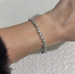 14k White Gold Multi Shape Lab-Grown Diamond Tennis Bracelet
