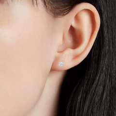 14k White Gold Lab-Grown Diamond Round Stud Earrings