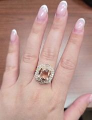 18k Rose Gold Morganite Diamond Ring