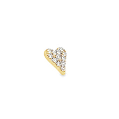 14k Yellow Diamond Small Heart Studs