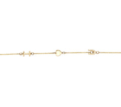 14k Yellow Gold I-Love-U Bracelet