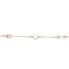 14k Yellow Gold I-Love-U Bracelet