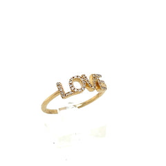 14k Yellow Gold Love Ring Size 7