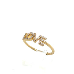 14k Yellow Gold Love Ring Size 7