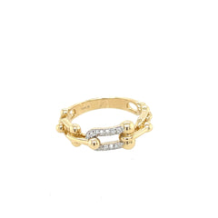 14k Yellow Gold Hardware Fashion Diamond Ring Size 7