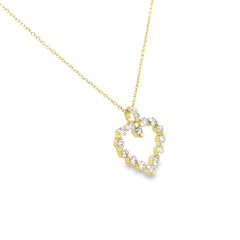 14k Yellow Gold Open Heart Pendant With Lab Grown Diamonds