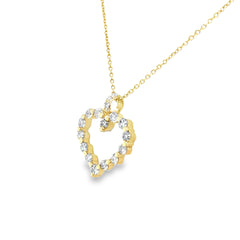 14k Yellow Gold Open Heart Pendant With Lab Grown Diamonds