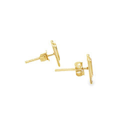 14k Yellow Gold Heart Diamond & Black Onyx Studs