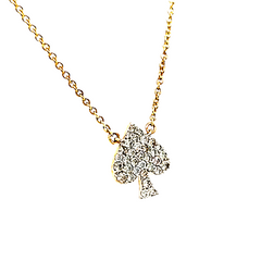 14k Yellow Diamond Spade Necklace