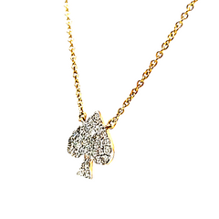 14k Yellow Diamond Spade Necklace